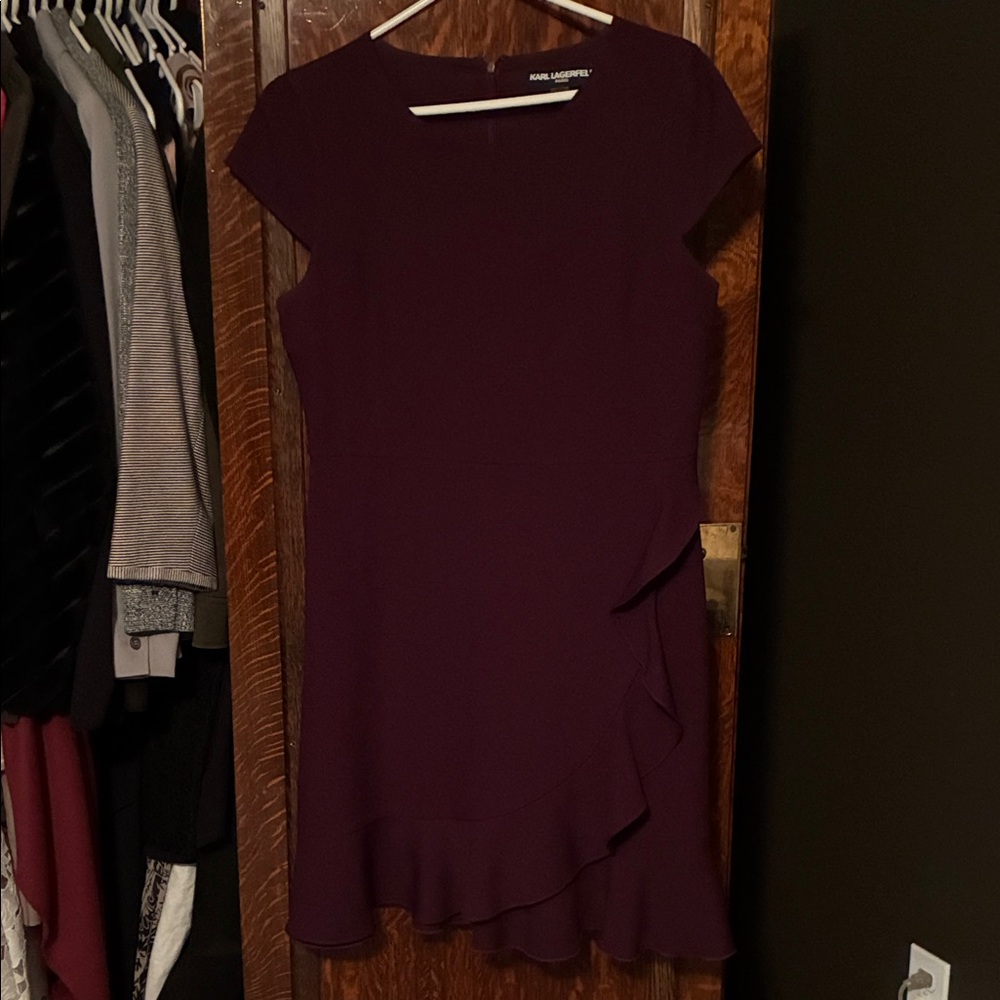 Karl Lagerfeld Deep Purple Asymmetrical Dress